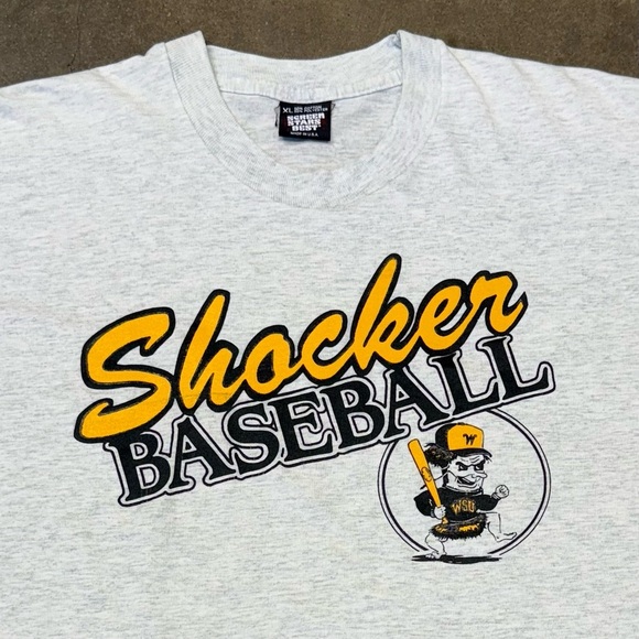 Vintage 90s USA Single Stitch WSU Wichita State Shocker Baseball T-Shirt - Picture 2 of 8